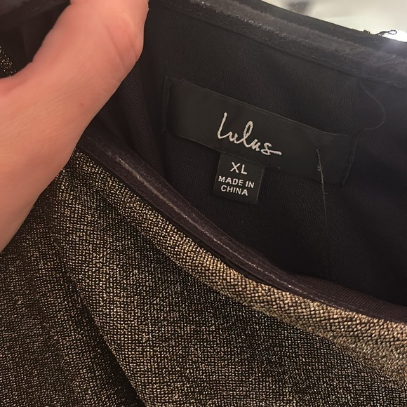 Formal Gold Dress with Slit - Picture 6 of 8